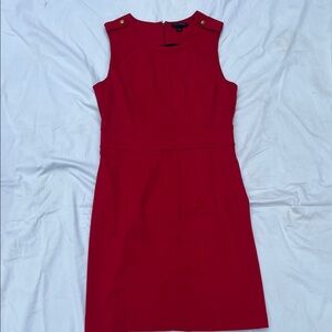 Banana Republic Red Sleeveless Mini Dress with Gold Buttons